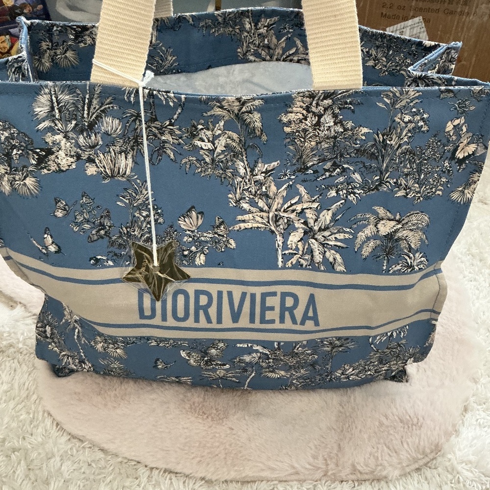 GWP CHRISTIAN DIORIVIERA BUTTERFLY FLORALPRINT TOTE NWOT